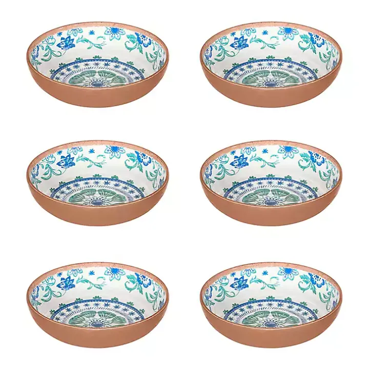 Turquoise Melamine Rio Ceral Bowls, Set of 6