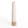 Two Tone Stoneware Floor Vase, 23 in.