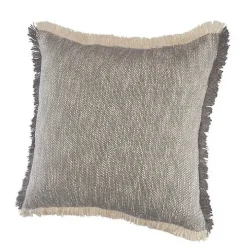 Two-Tone Gray Woven Accent Pillow