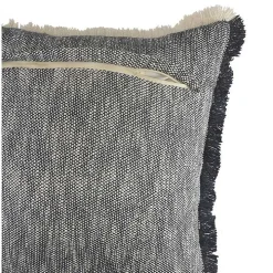 Two-Tone Navy Woven Accent Pillow