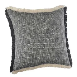 Two-Tone Navy Woven Accent Pillow