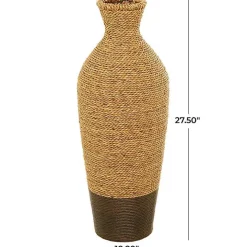 Two-Toned Natural Seagrass Floor Vase, 28 in.
