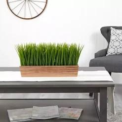 Vanilla Grass in Rustic Wood Planter