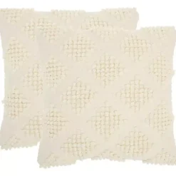 Vanilla Knotted Diamond Throw Pillows, Set of 2
