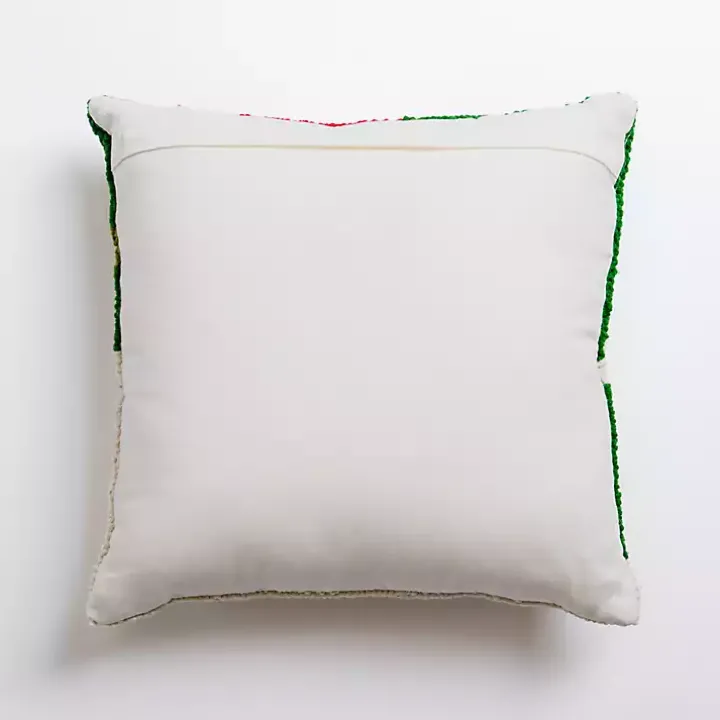 Vintage Cheerful Santa Hooked Christmas Pillow