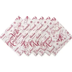 Vintage Christmas Print Napkins, Set of 6