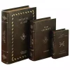 Vintage Classics Faux Leather Book Boxes, Set of 3
