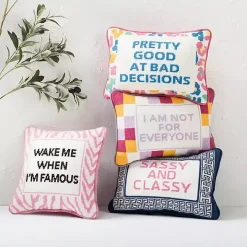 Wake Me When I'm Famous Needlepoint Throw Pillow