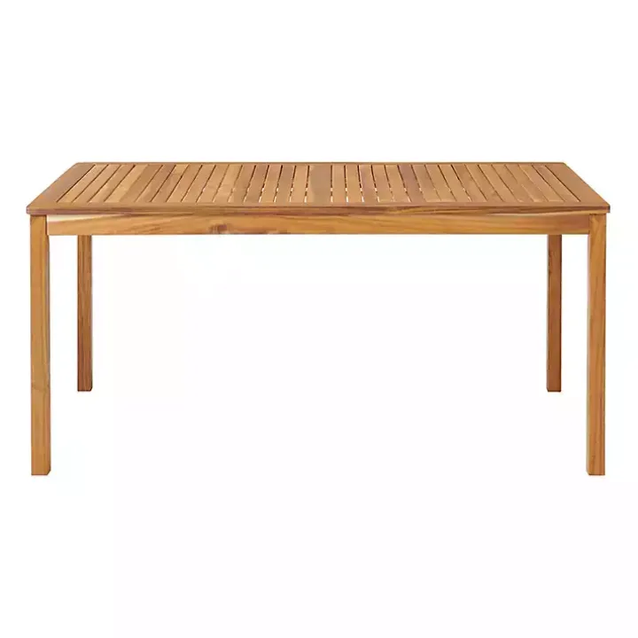 Warm Acacia Wood Slatted 5-pc. Outdoor Dining Set