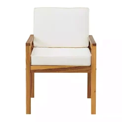 Warm Acacia Wood Slatted 5-pc. Outdoor Dining Set