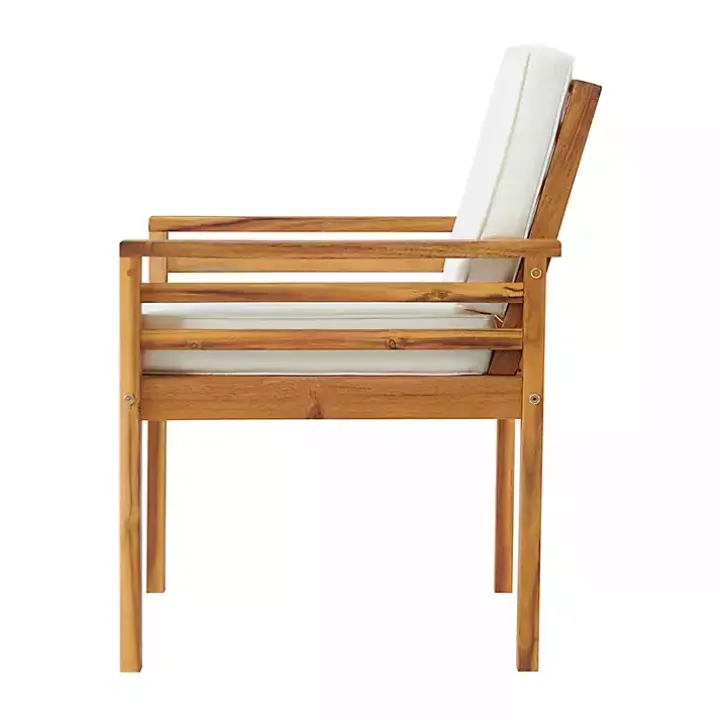 Warm Acacia Wood Slatted 5-pc. Outdoor Dining Set