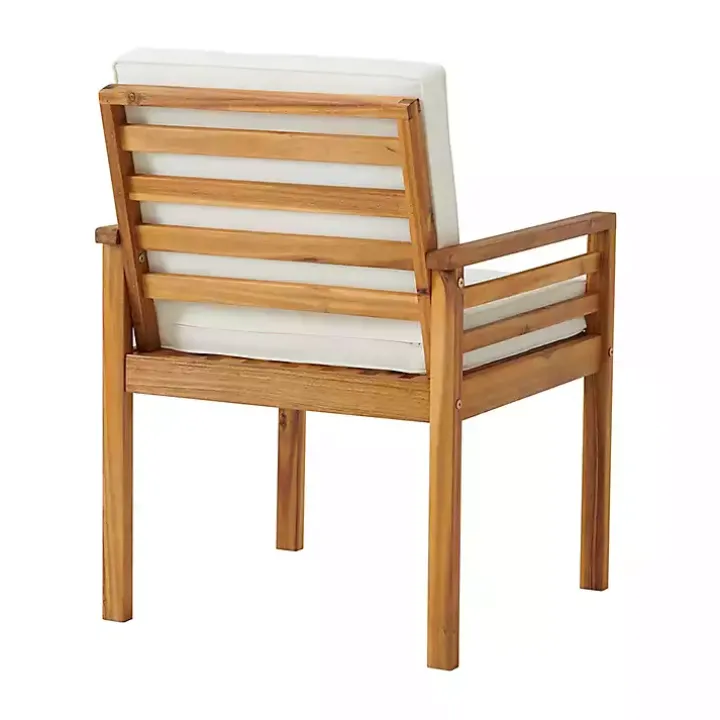 Warm Acacia Wood Slatted 5-pc. Outdoor Dining Set