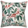 Watercolor Holly Pillow