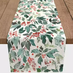 Watercolor Holly Table Runner, 72 in.