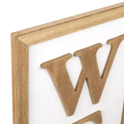 Welcome Eucalyptus Wreath White Porch Board