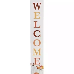 Welcome Floral Pumpkins Fall Porch Board