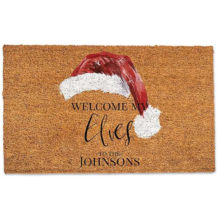 Welcome My Elves Personalized Door Mat