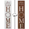 Welcome to Our Home Wreath Two-Sided Porch Board