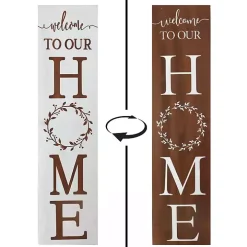 Welcome to Our Home Wreath Two-Sided Porch Board
