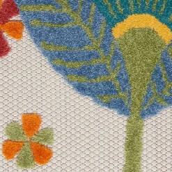 Whimsical Flowers Outdoor Area Rug, 6x9