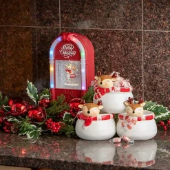 Whimsical Reindeer Ceramic Containers, Set of 3