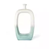 White & Turquoise Ceramic Cut-Out Vase, 18 in.