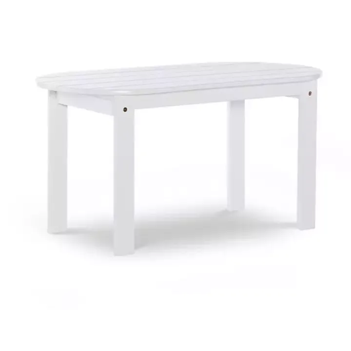 White Acacia Wood Oval Adirondack Coffee Table