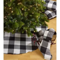 White and Black Buffalo Check Tree Skirt, 72 in.