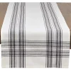 White and Black Plaid Cotton Table Runner