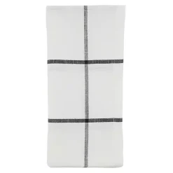 White and Black Plaid Cotton Napkins, Set of 4