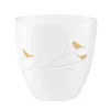 White and Gold Bird Medium Tealight Candle Holder