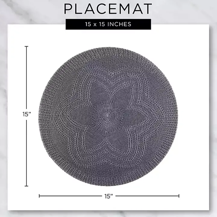 White and Natural Fern Round Placemats, Set of 6