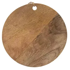 White and Natural Wood Geometric Cutting Board