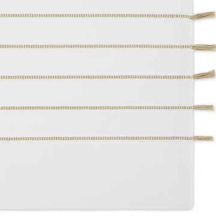 White and Stone Striped Placemats, Set of 4