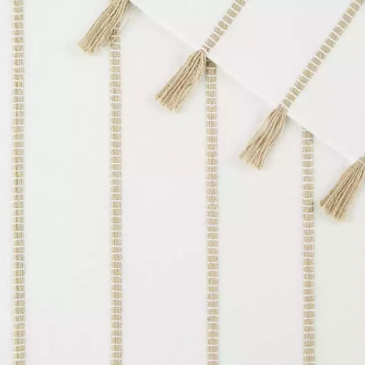 White and Stone Striped Placemats, Set of 4