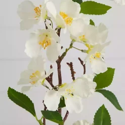 White Blossom Flower Stems, Set of 3
