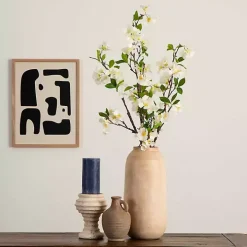 White Blossom Flower Stems, Set of 3