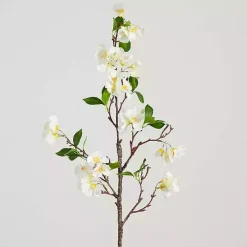 White Blossom Flower Stems, Set of 3