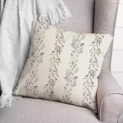 White Botanical Vines Pillow