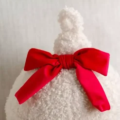 White Boucle Bell Shaped Pillow