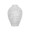 White Braided Stripe Metal Vase