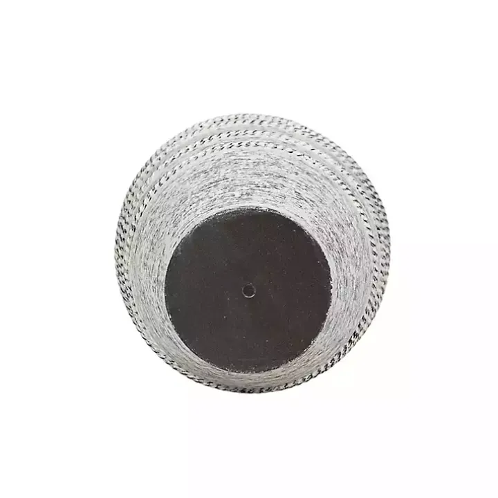 White Braided Stripe Metal Vase