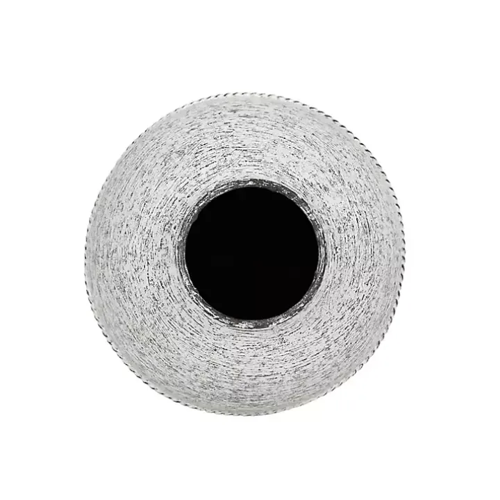 White Braided Stripe Metal Vase