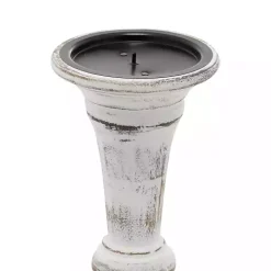 White Brushstroke 3-pc. Pillar Candle Holder Set