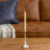 White Cast Iron Taper Candle Holder, 9 in.