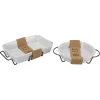White Ceramic Baker and Pie Dish Set with Racks
