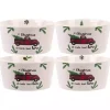 White Ceramic Christmas Ramekins, Set of 4