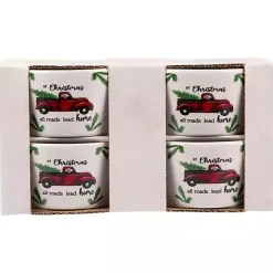 White Ceramic Christmas Ramekins, Set of 4