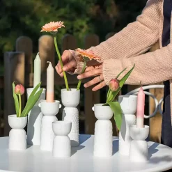 White Ceramic Form Luna Vase
