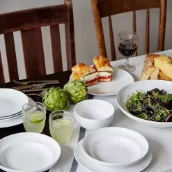 White Ceramic Pasta Bowls, Set of 4